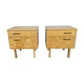 Paire de tables de nuit chevet bout de canapé pieds fuseaux 50/60