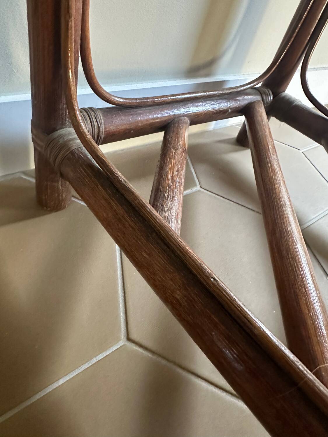 Bamboo and glass table