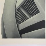 Original lithograph by Alain LE FOLL, Corbelled stadium, 1978
