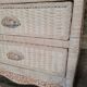 Rattan chest of drawers 80s and its mirror