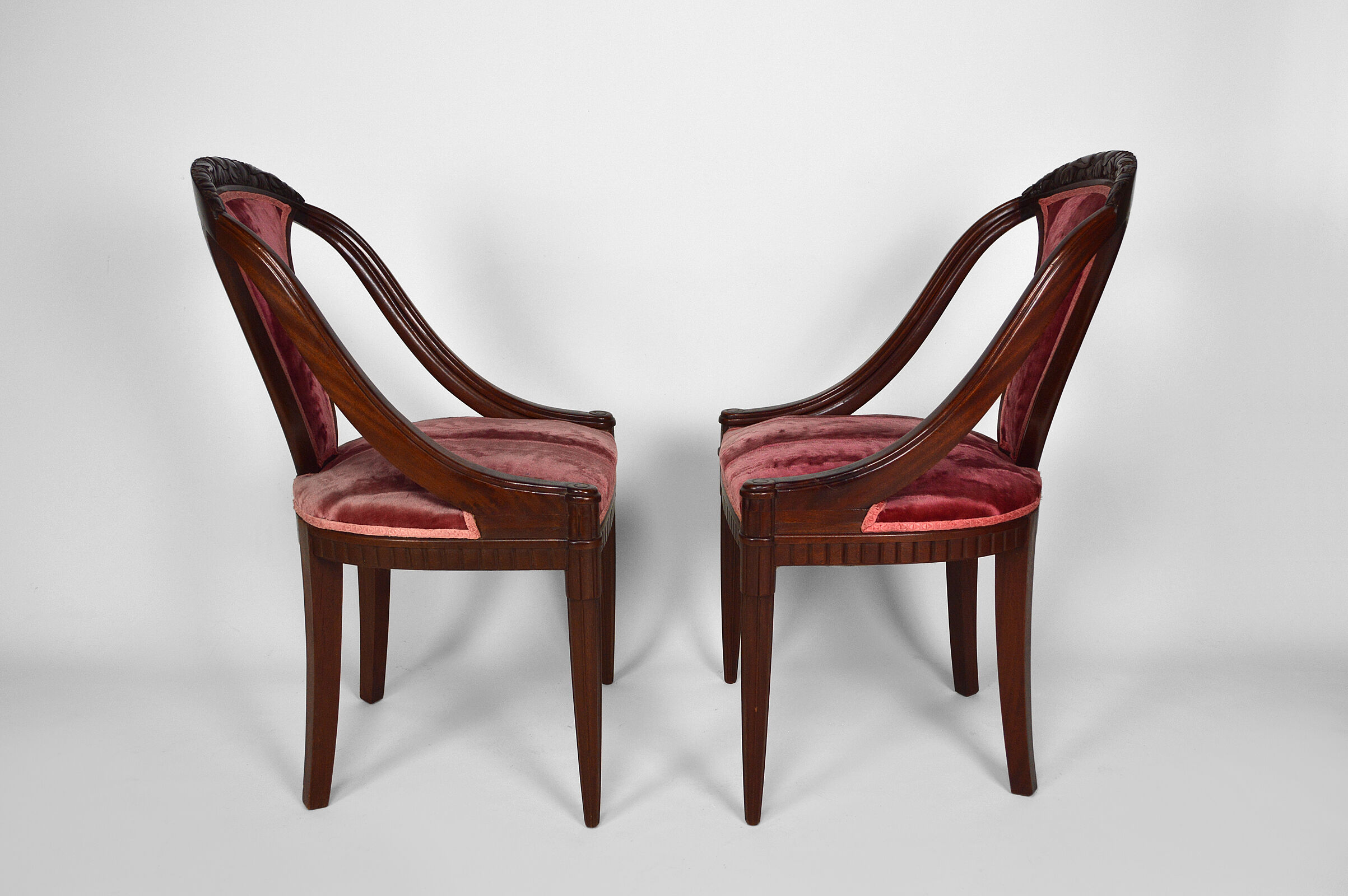 Art Deco Salon by Paul Follot in pink velvet, circa 1920