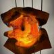 Lampe de sol vintage sculpturale – Verre artistique fait à la main