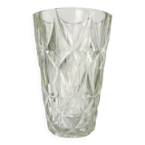 Vintage glass vase with geometric pattern