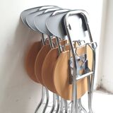 Series of 4 designer folding chairs from the 90s Attributed to Piu de Bonaldo