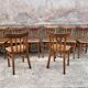Series of 8 chairs bistro wood curve