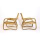 Pair of large Italian rattan armchairs from the 60s.