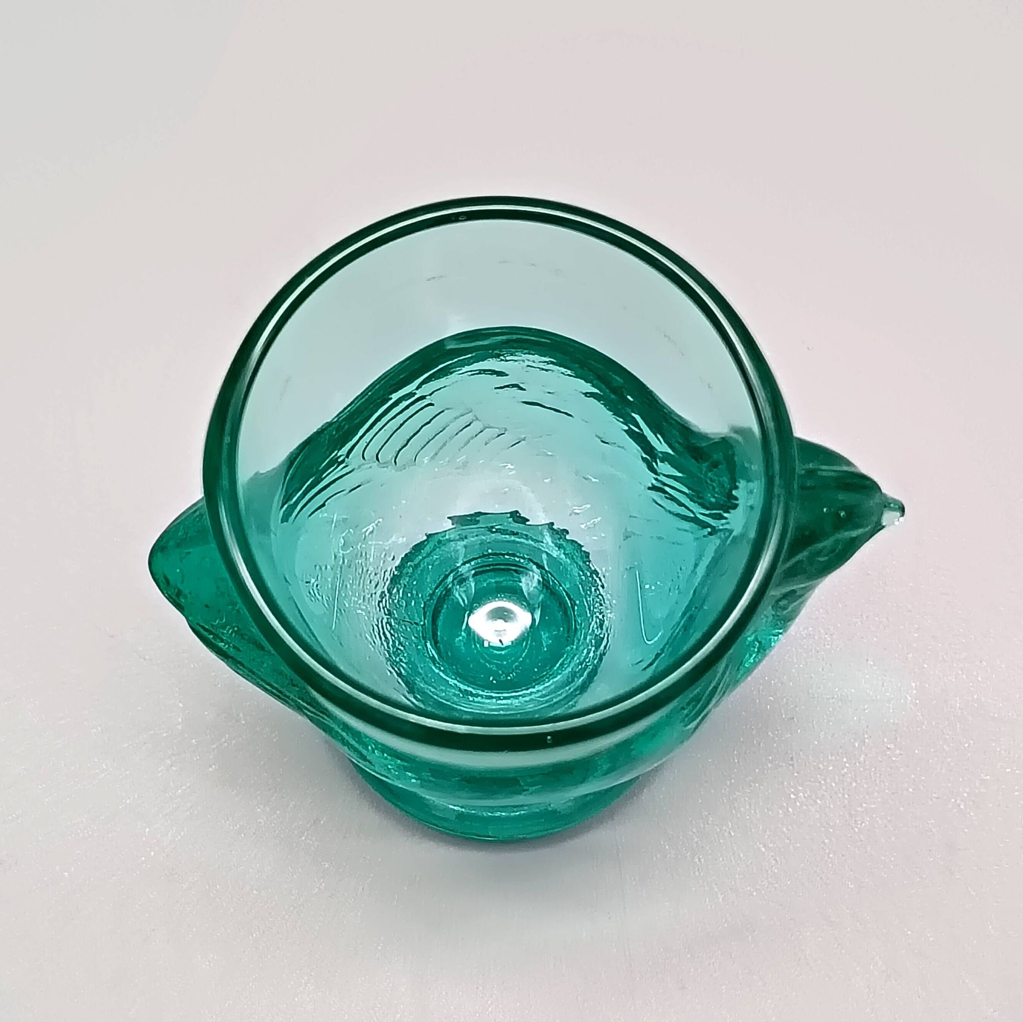 3 coquetiers français vintage verre turquoise forme poule luminarc
