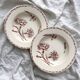 2 “Oeillet” ironstone earthenware soup plates KG Lunéville