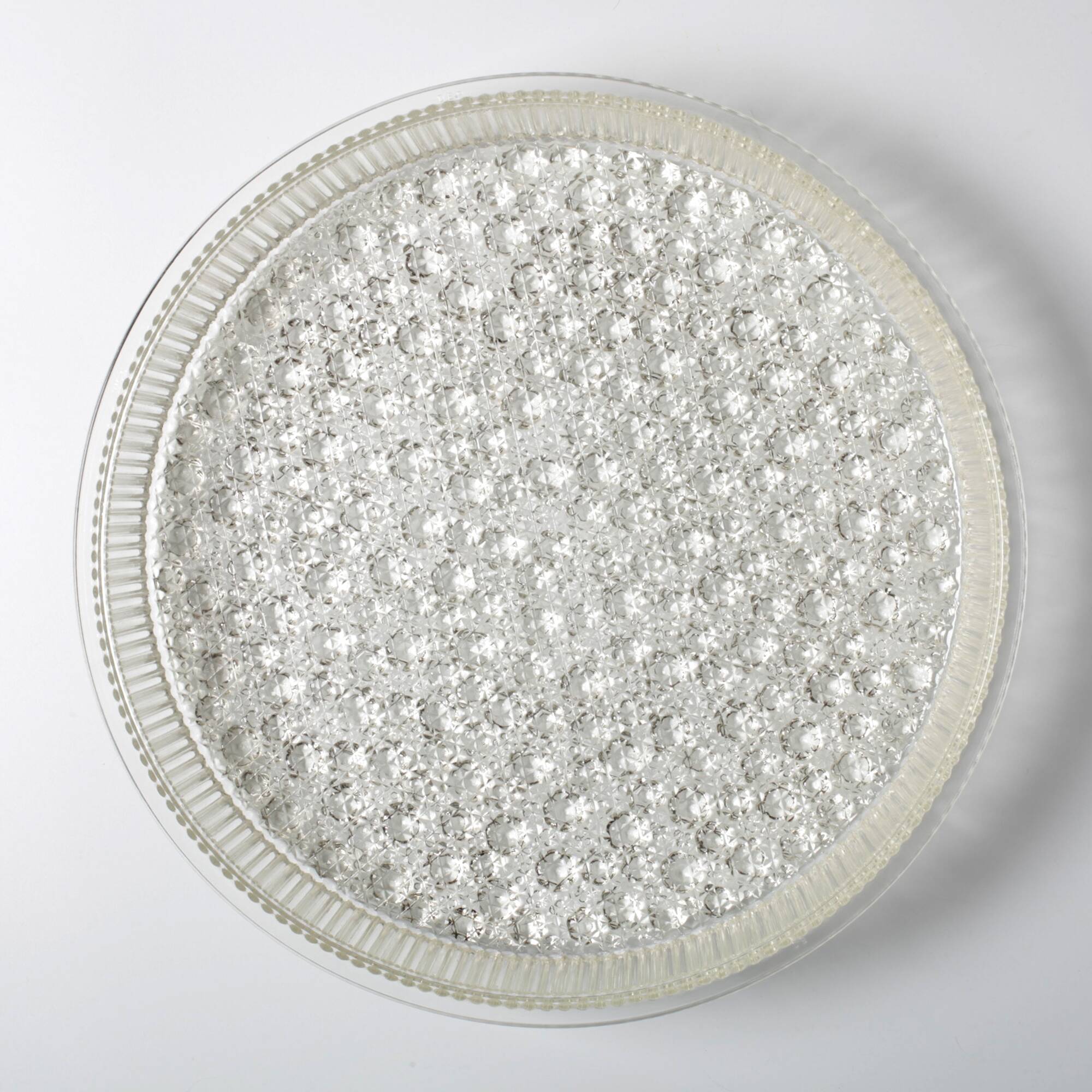 Large Vintage Pressed Glass Fruit Bowl / Rare Clear Glass Centerpiece