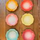 Set of 6 vintage floral plates by Geneviève Lethu