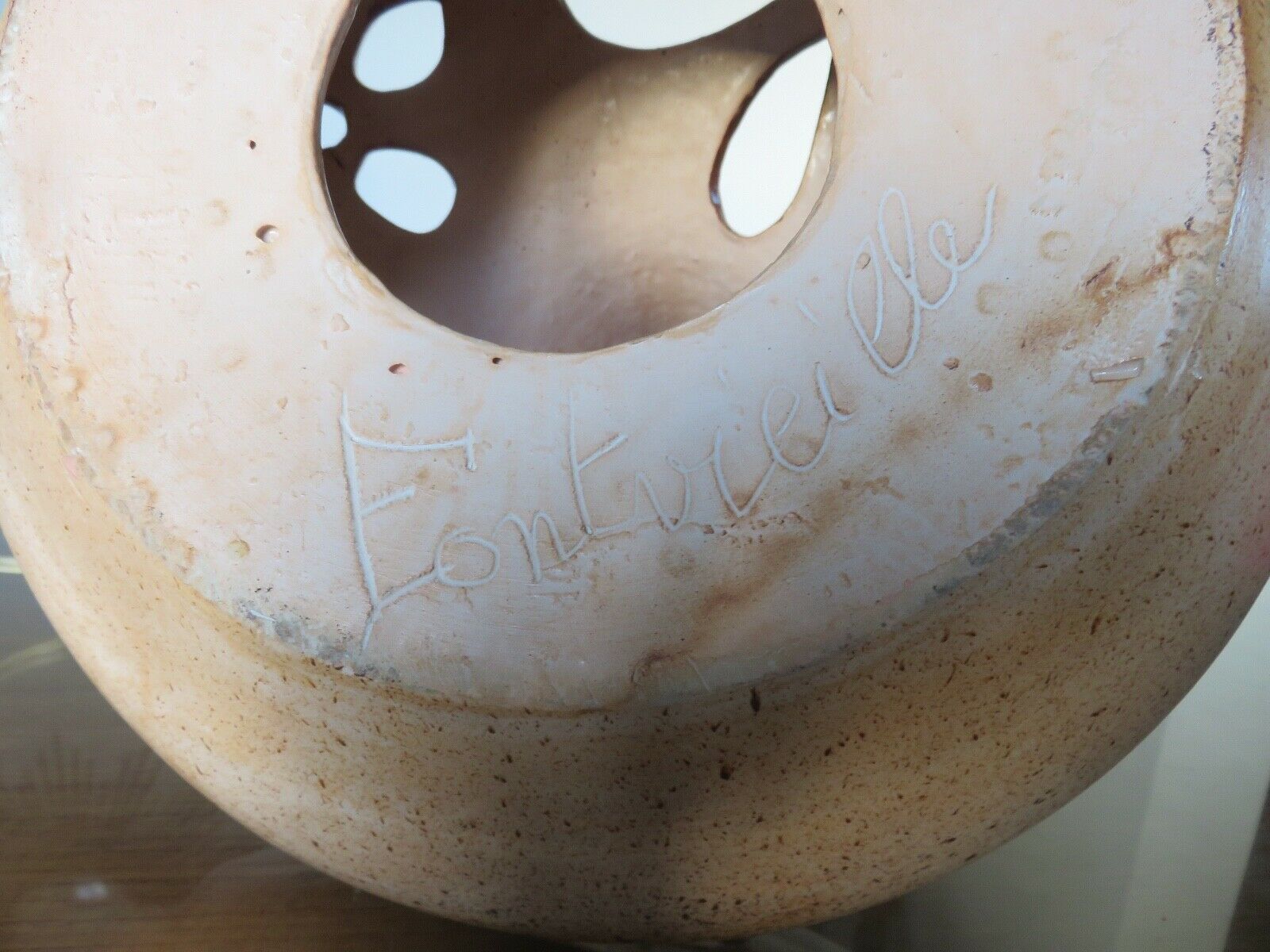 Ceramic lamp foot signed double lighting 50 60 years
