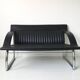 Sofa and Chair in black leather of Sede DS-127 of Gerd Lange 1980 s