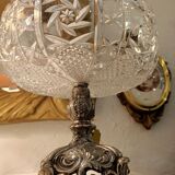 Crystal cut, silver metal.