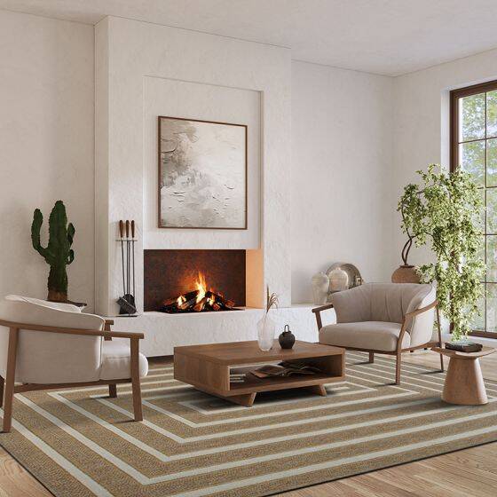 Tapis en jute à motif géométrique 120 x 160 cm