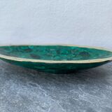 Ashtray or empty pocket in malachite and bronze