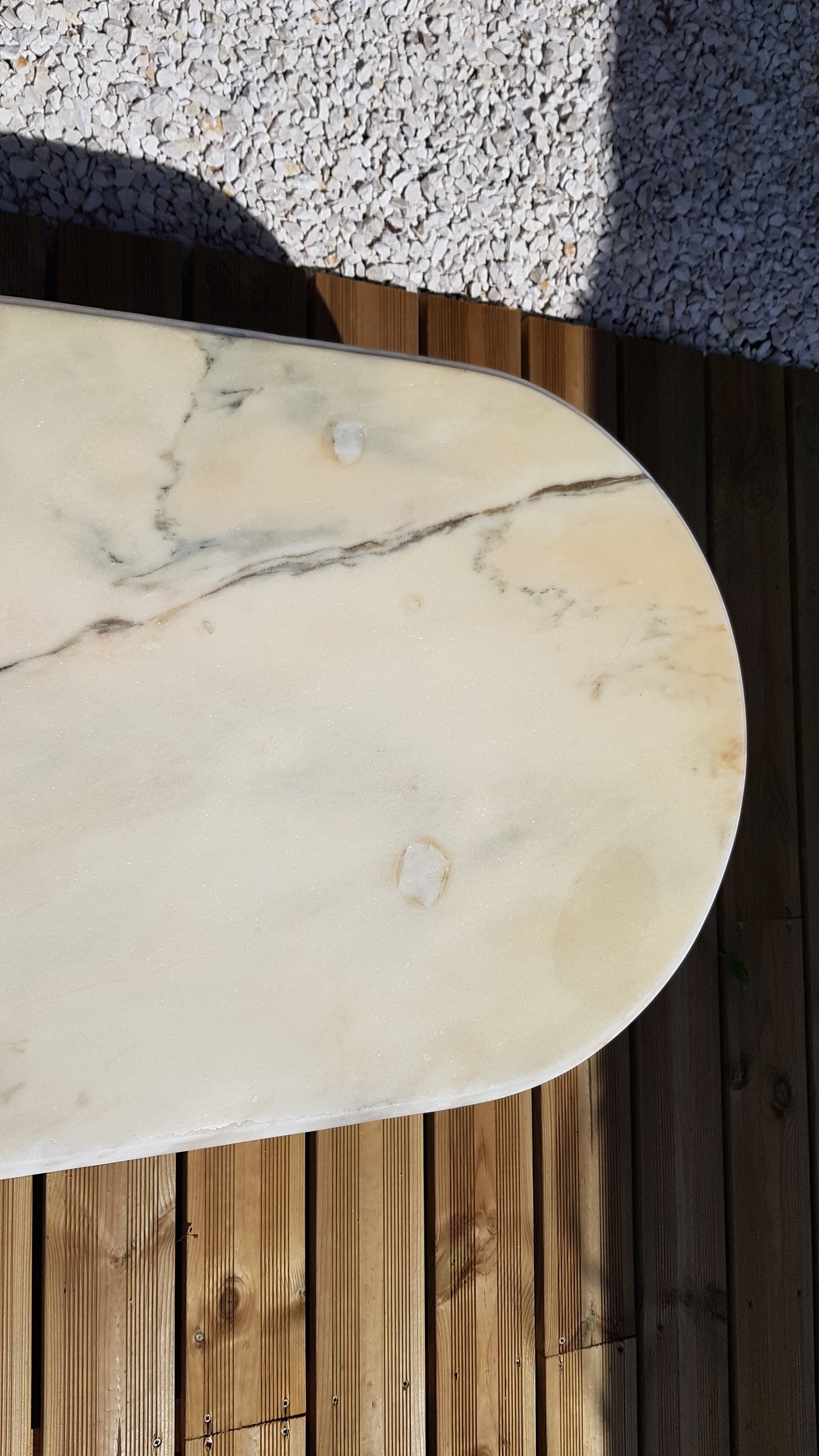 Brass and marble coffee table