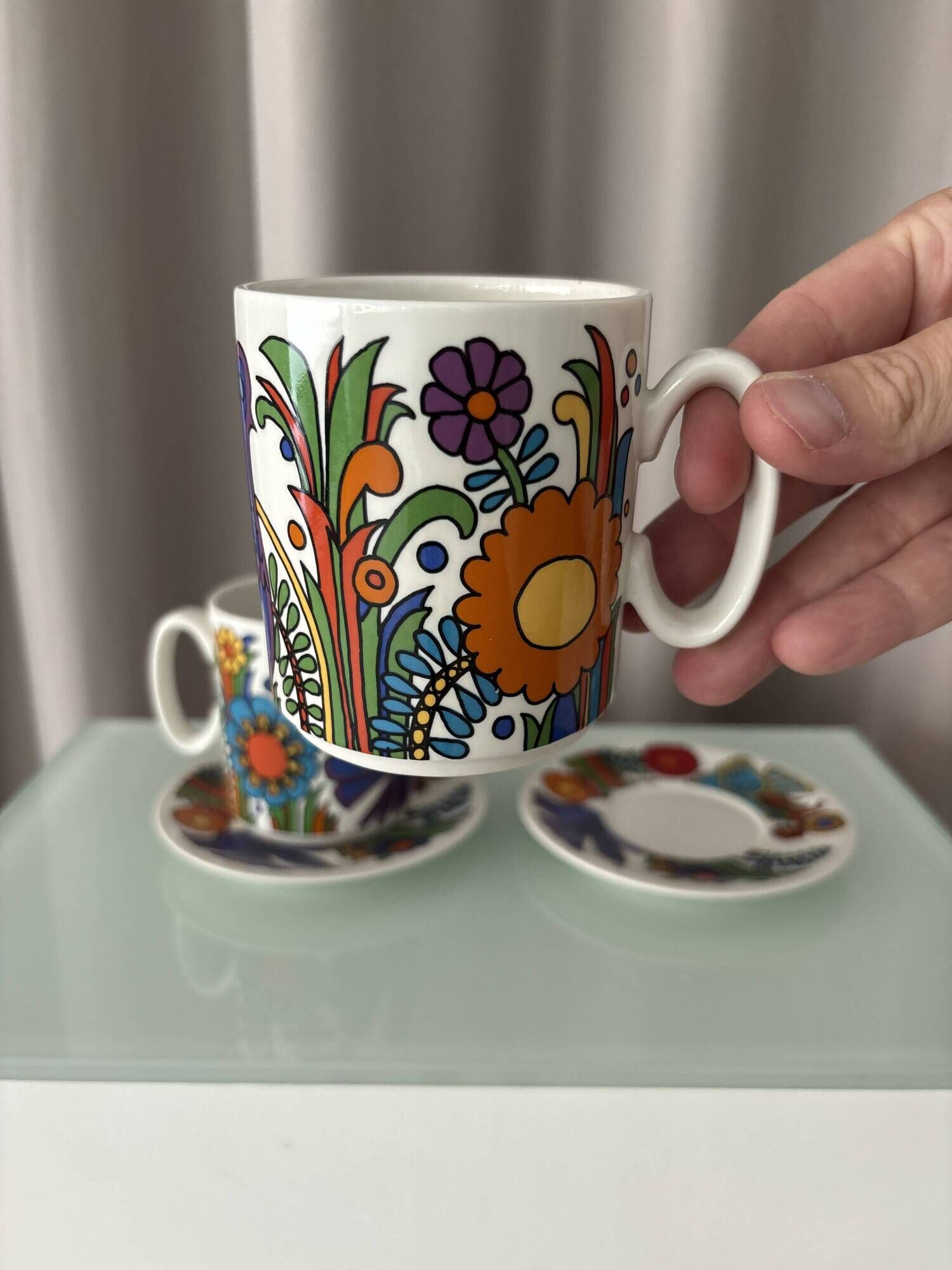 Vintage Villeroy & Boch Acapulco Coffee Cup & Saucer Set | Pair | 1970s