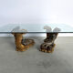 Vintage giltwood mermaid coffee table, 1960s