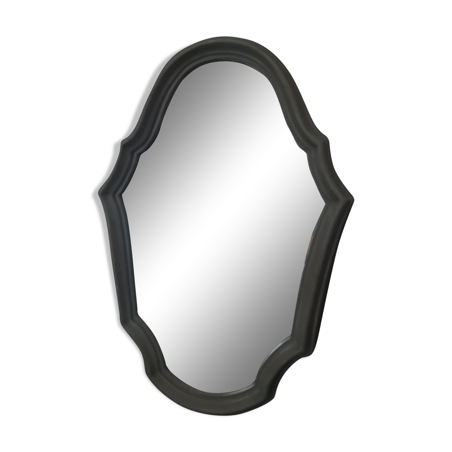 Grey patinated baroque mirror