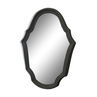 Grey patinated baroque mirror