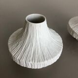 Set of 2 Porcelain Op Art "STONE" Vase by Heinrich Selb, Germany, 1970s