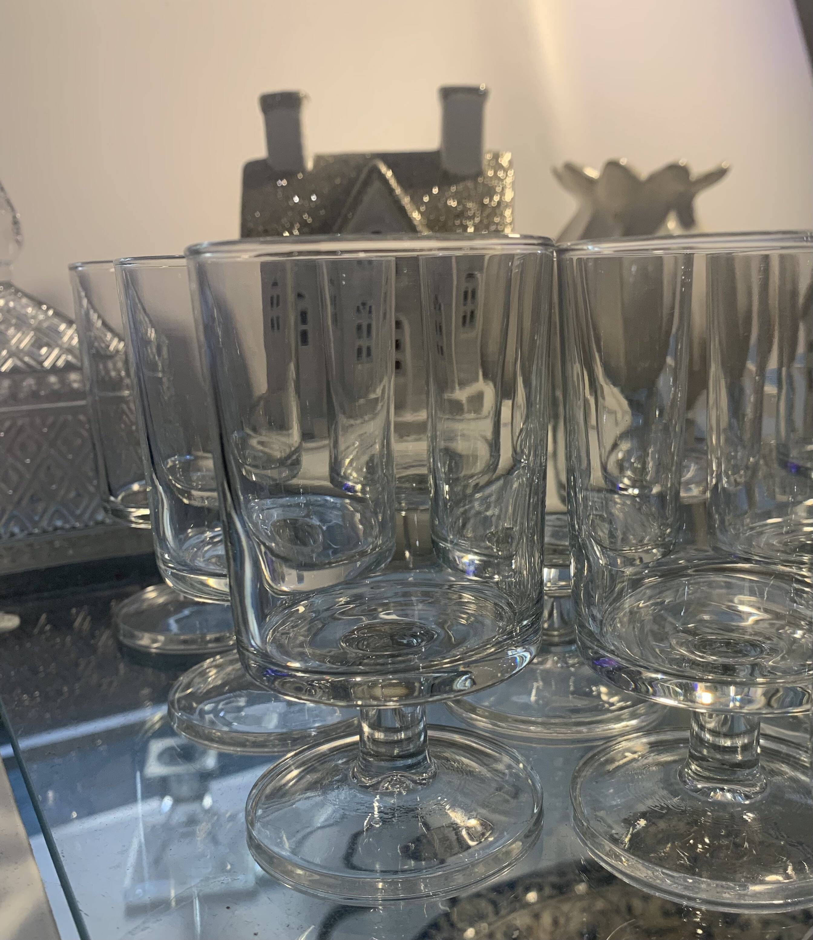 lot of vintage stemmed glasses from the 60s/70s