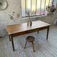 Cherry farmhouse table with spindle legs, 1950s