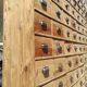 Vintage Industrial Workshop 78 Drawer 2x2 Workshop Craft Cabinet with Shell Handles