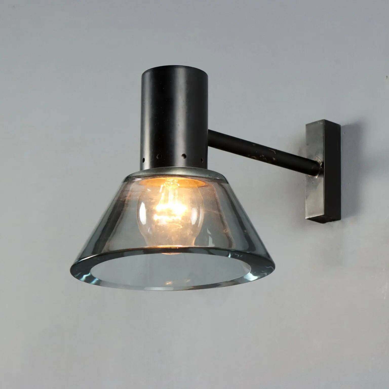 Vintage Murano glass wall sconces, Italian design, 20th century.