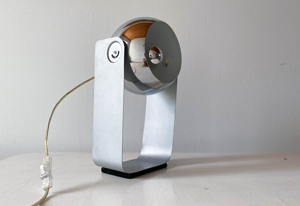 Chrome eyeball desk lamp