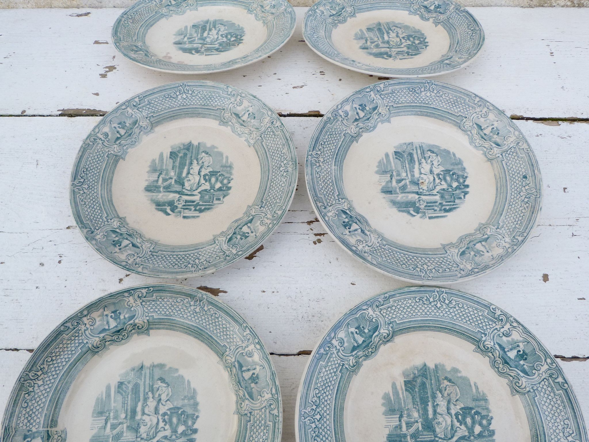 Set of 6 plates to serve 1800 English ceramic primavesi - its Cardiff