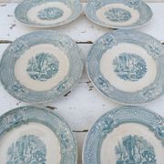 Set of 6 plates to serve 1800 English ceramic primavesi - its Cardiff