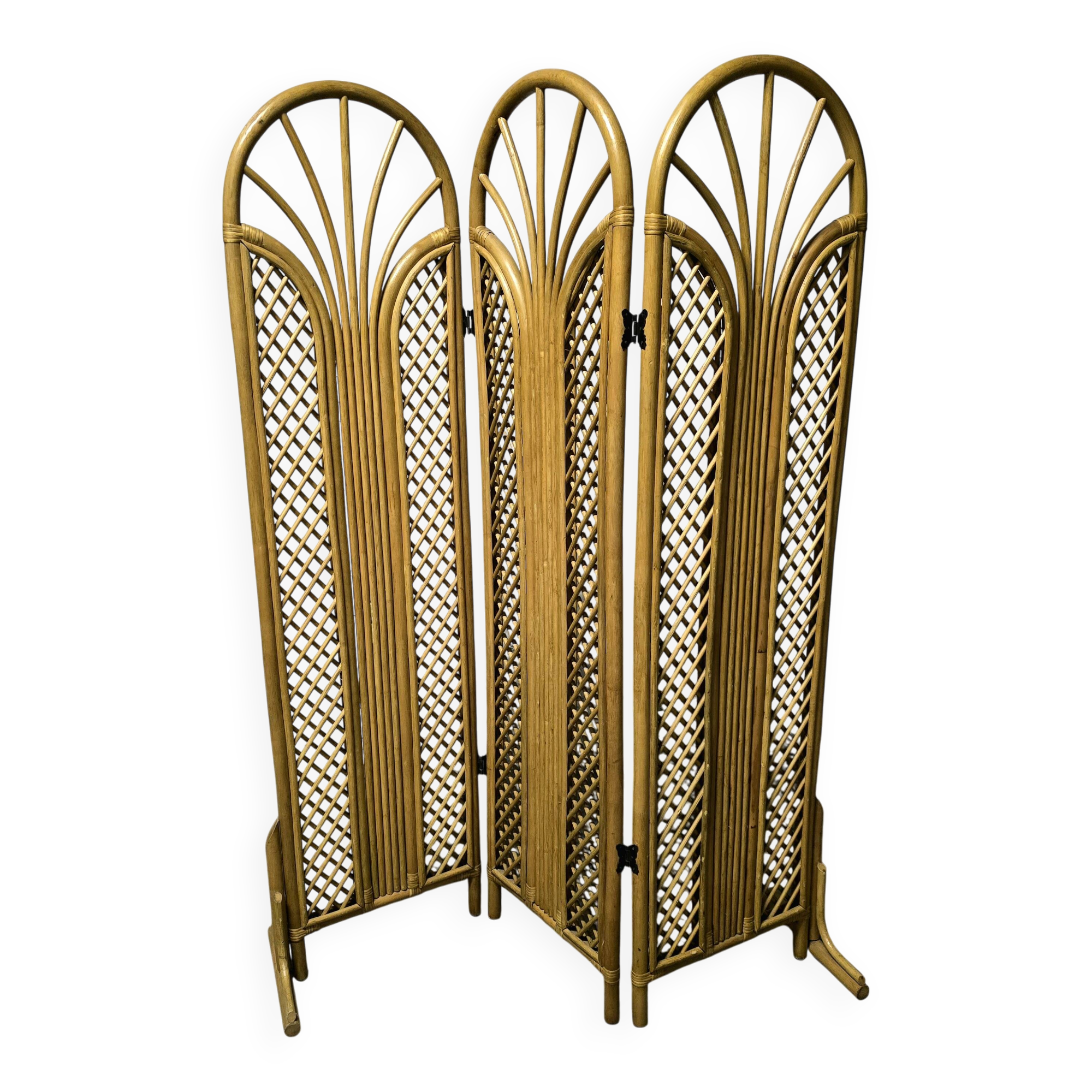 Vintage rattan and bamboo screen 1950/60