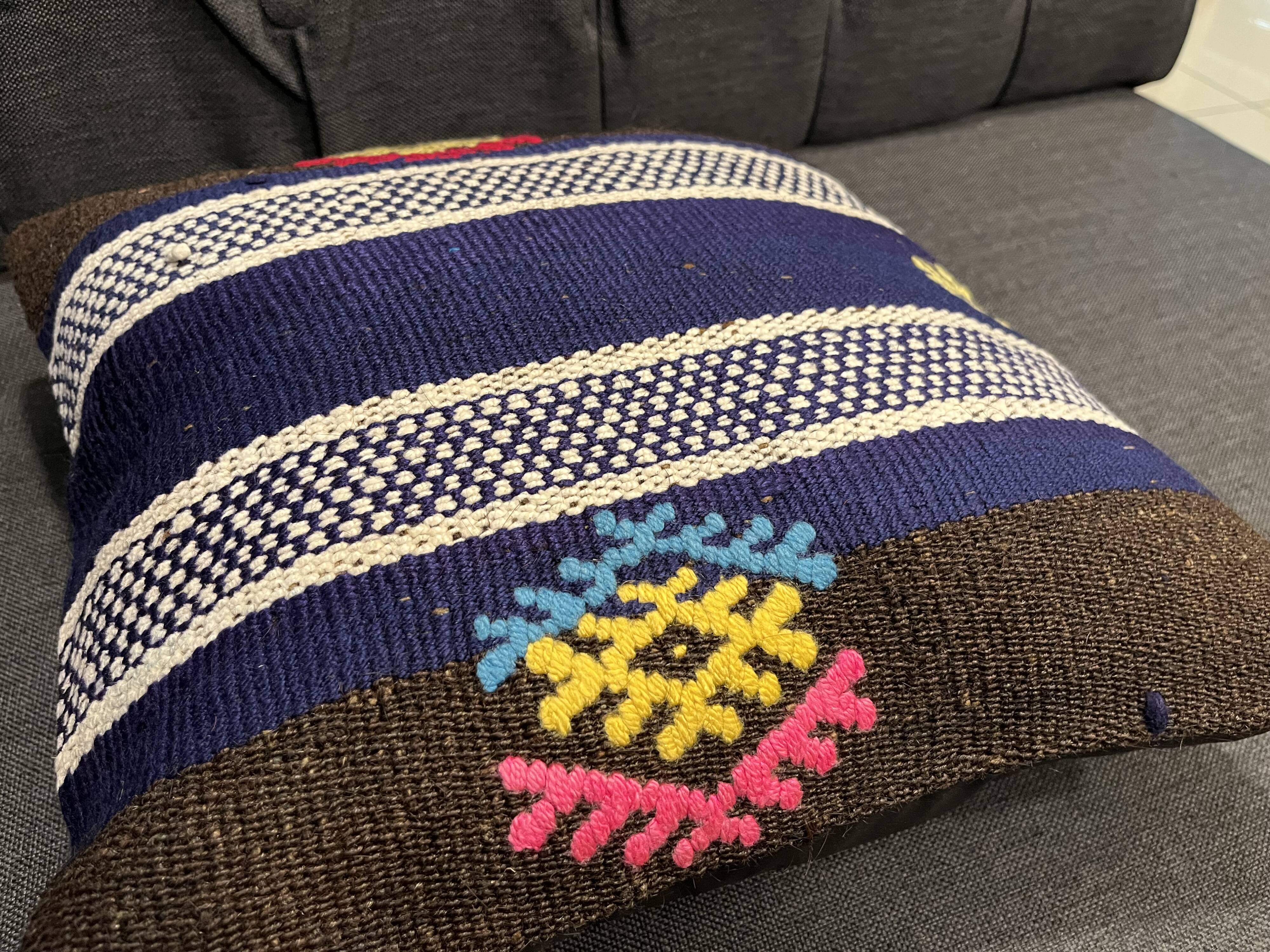 Black Wool Cushion Cover