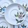 Stoneware dessert plates with floral decoration