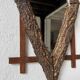 Rustic mirror wood 1900 folk art
