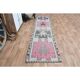 1970s Human Motif Turkish Vintage Oushak Handmade Wool Runner 92x327