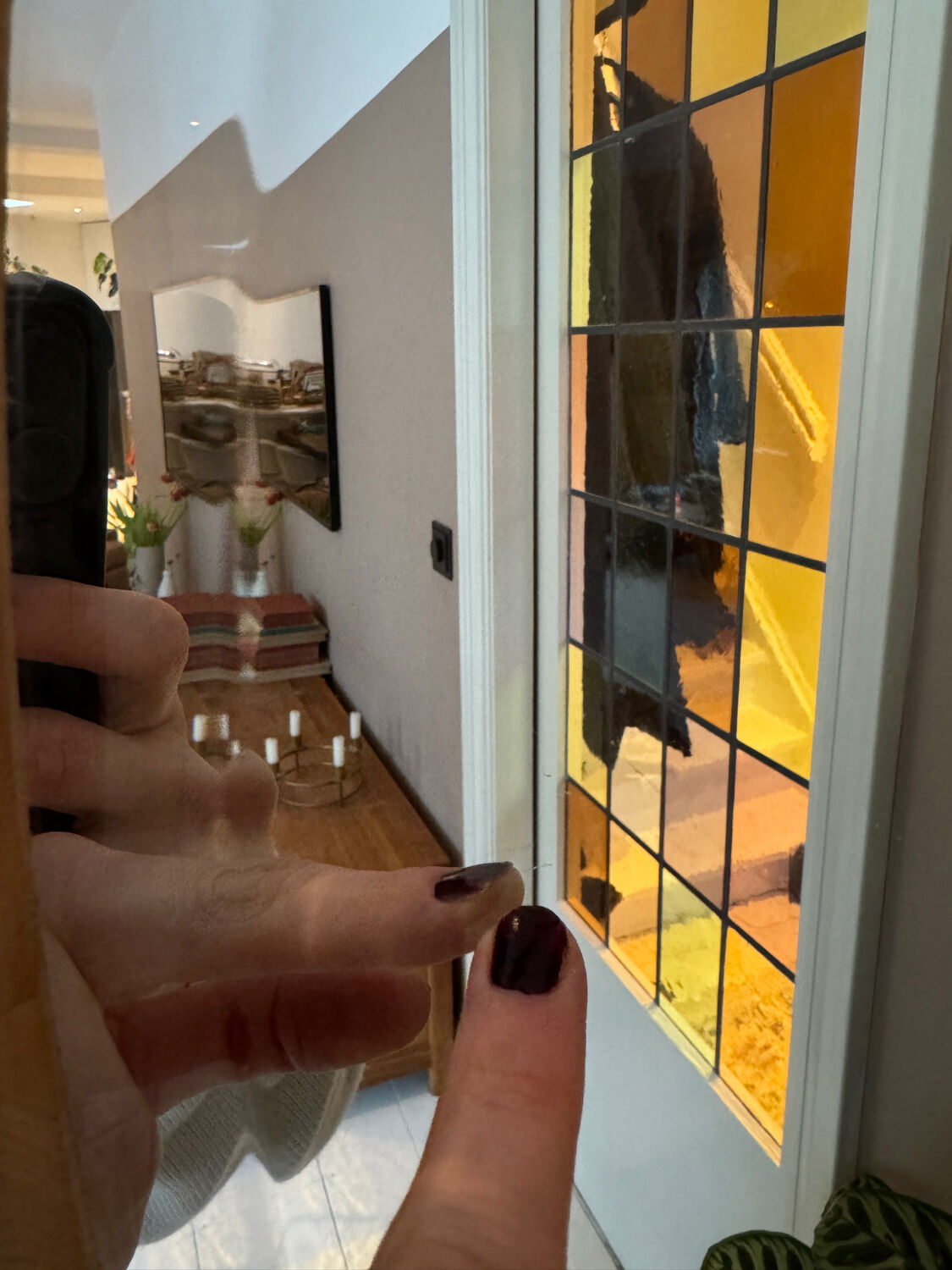 Miroir ovale en bois de pin