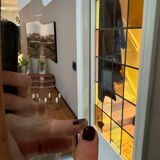 Miroir ovale en bois de pin