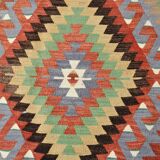 7x10 Multicolor Vintage Kilim Rug, Pattern Kilim Rug, 207x311 cm