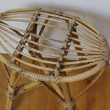Tabouret vintage en rotin
