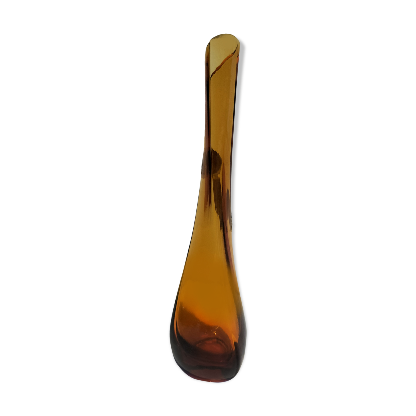 Vintage, brown, handmade soliflore vase S.T.E.L.V.I.A., Italy