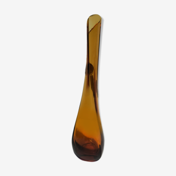 Vase soliflore vintage brun fait main S.T.E.L.V.I.A. Italie