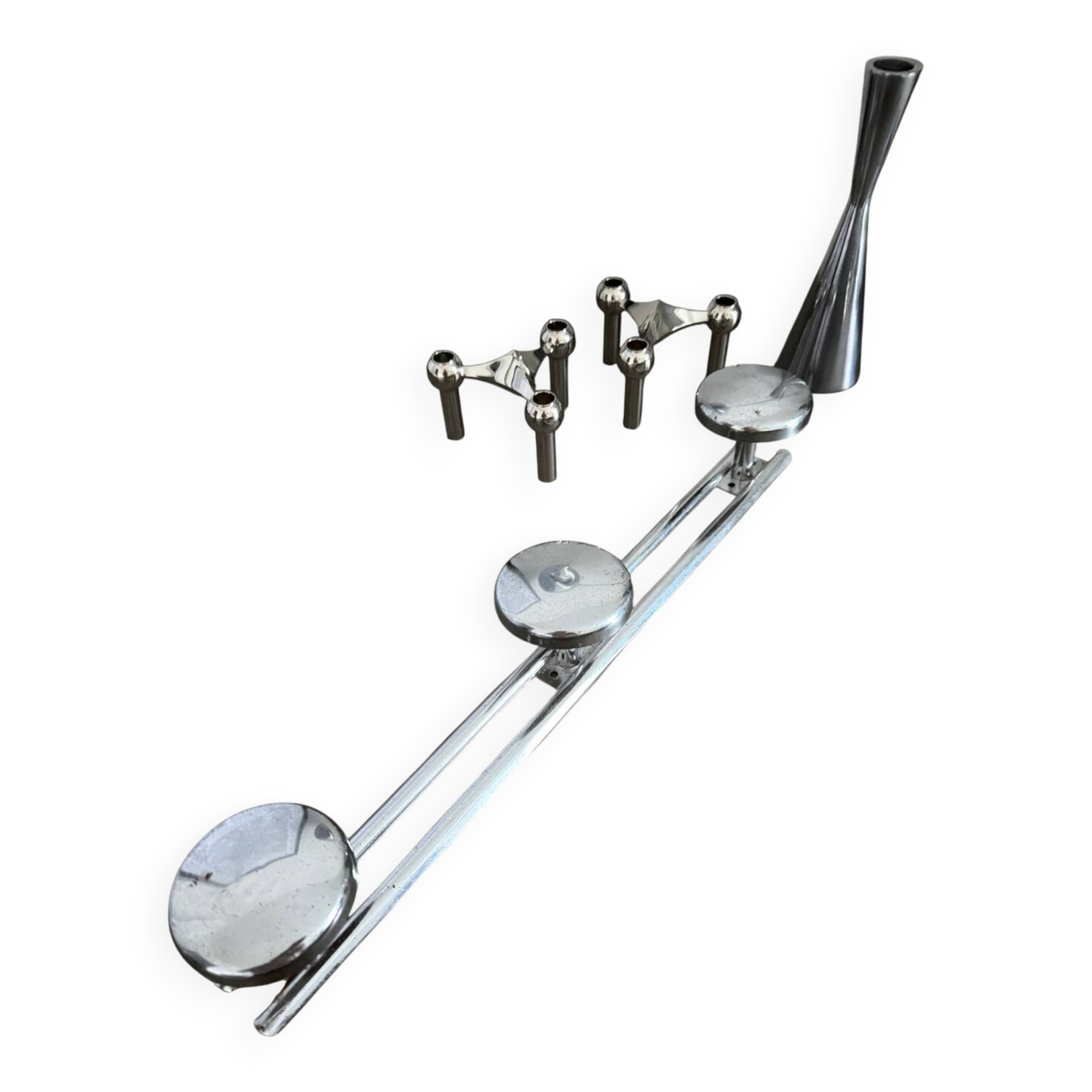 Vintage chrome wall coat rack