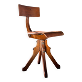 Chaise industrielle en bois des années 1920