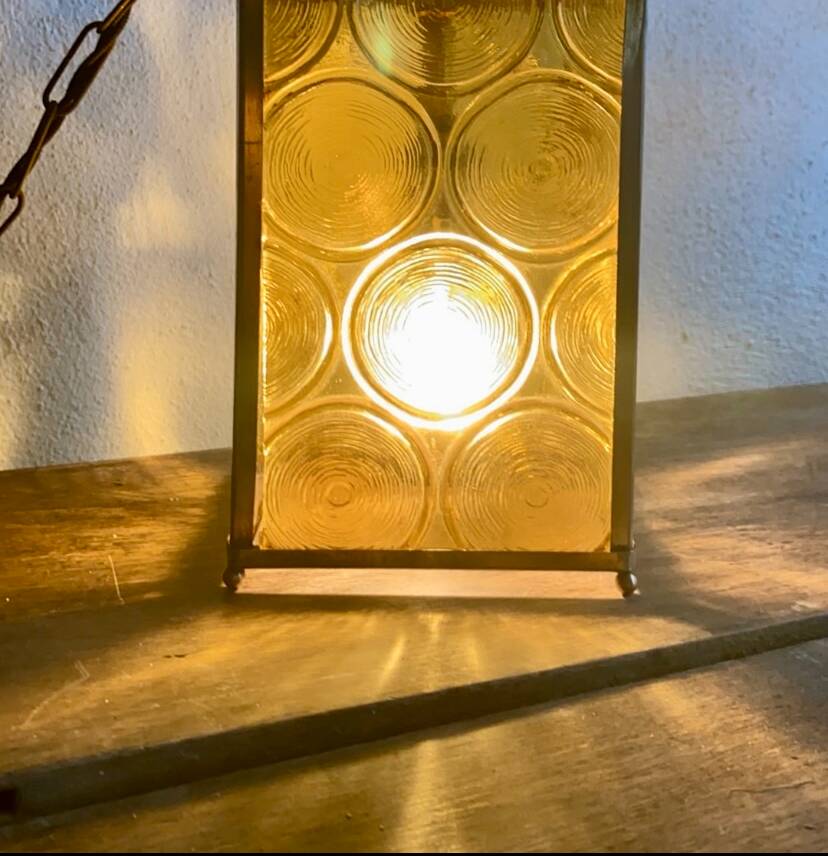 Chain pendant light, glass from the 59s