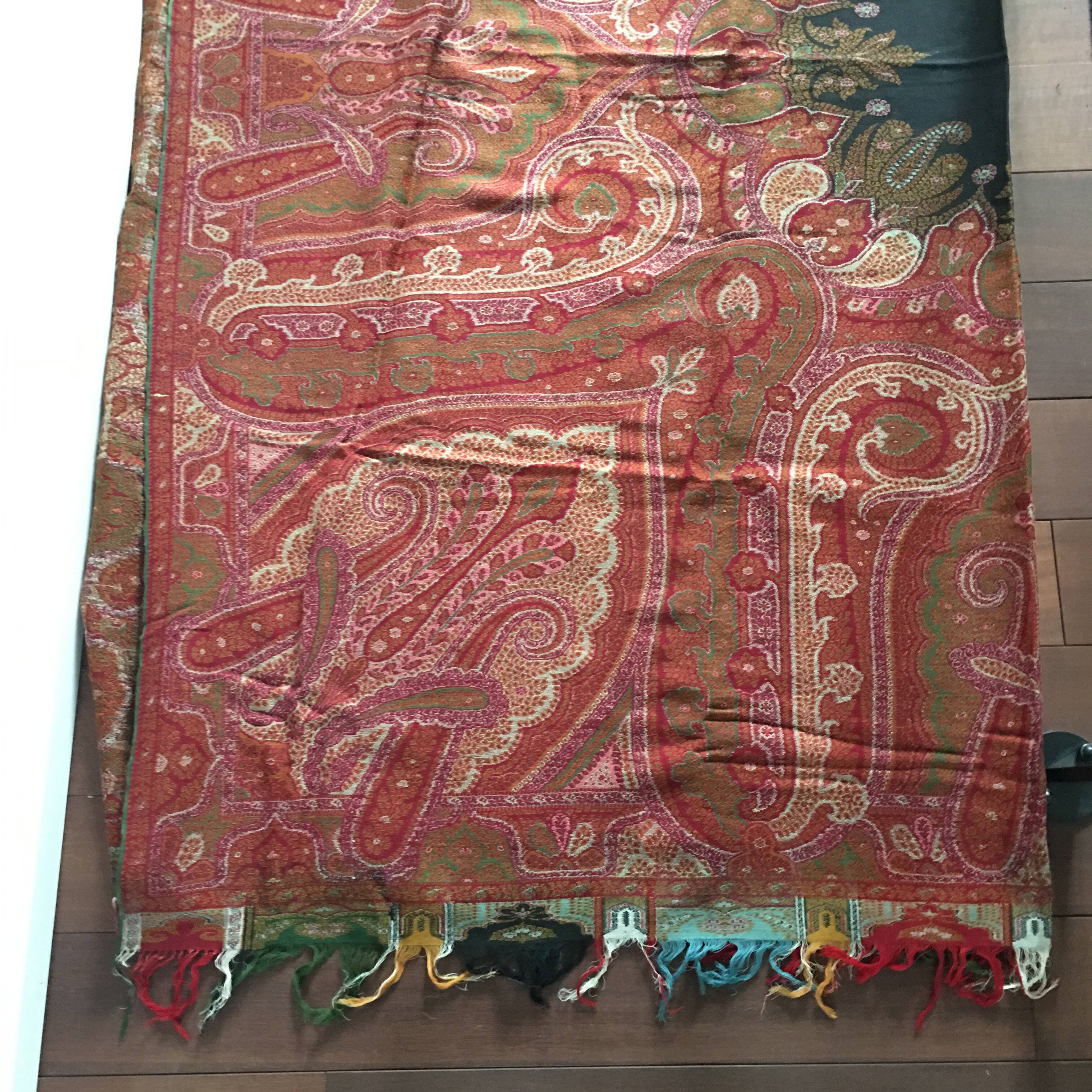 19th-century Alsatian Indian print in woven wool