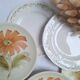 Assiettes à dessert Longwy et St Amand décore de fleurs