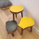 Trio of tripod tabourets