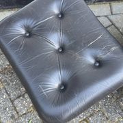Fauteuil pivotant vintage Bramia avec repose-pieds